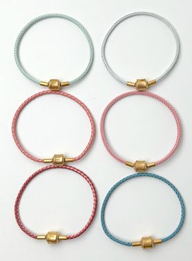 红绳diy串珠手绳女生转运珠手链