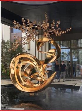 不锈钢松树柏树雕塑抽象仿真树广场公园别墅景观植物创意装饰摆件