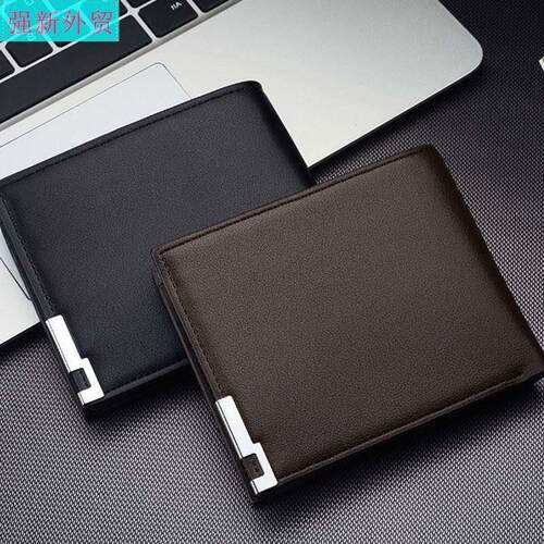 short man wallet pu leather men's purse card holder for - 图0