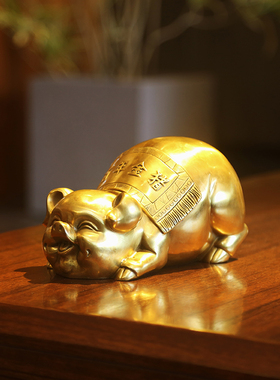 铜猪摆件铜金猪猪存钱罐客厅办公室生肖猪吉祥物生日礼品