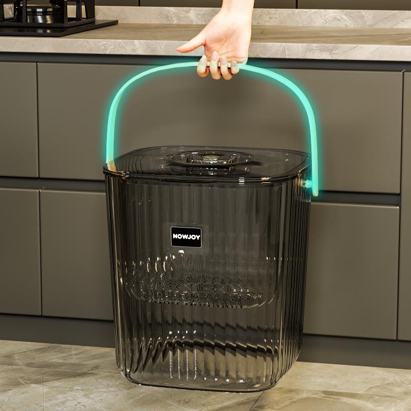 厨余 余垃圾桶轻奢家用带盖子手提湿垃圾桶厨房垃圾干 干湿分离过 - 图2