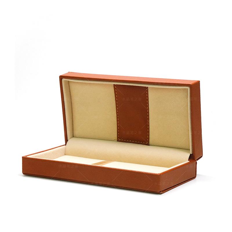 Premium PU leather gift box, custom printed logo, metal pen box, signature pen packaging box, business stationery