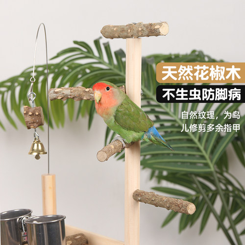 我和它鹦鹉站杆站架玄凤桌面站台虎皮互动鸟笼牡丹攀爬玩具花椒木 - 图0