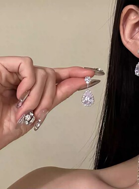 锆石闪钻项链晚礼服配饰生日婚纱新娘高级感轻奢小众颈链锁骨链女
