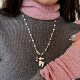 Zhang Zeyu same dream deer pearl necklace for women with niche high-end long sweater chain sweet and cute accessories