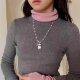 Zhang Zeyu same dream deer pearl necklace for women with niche high-end long sweater chain sweet and cute accessories