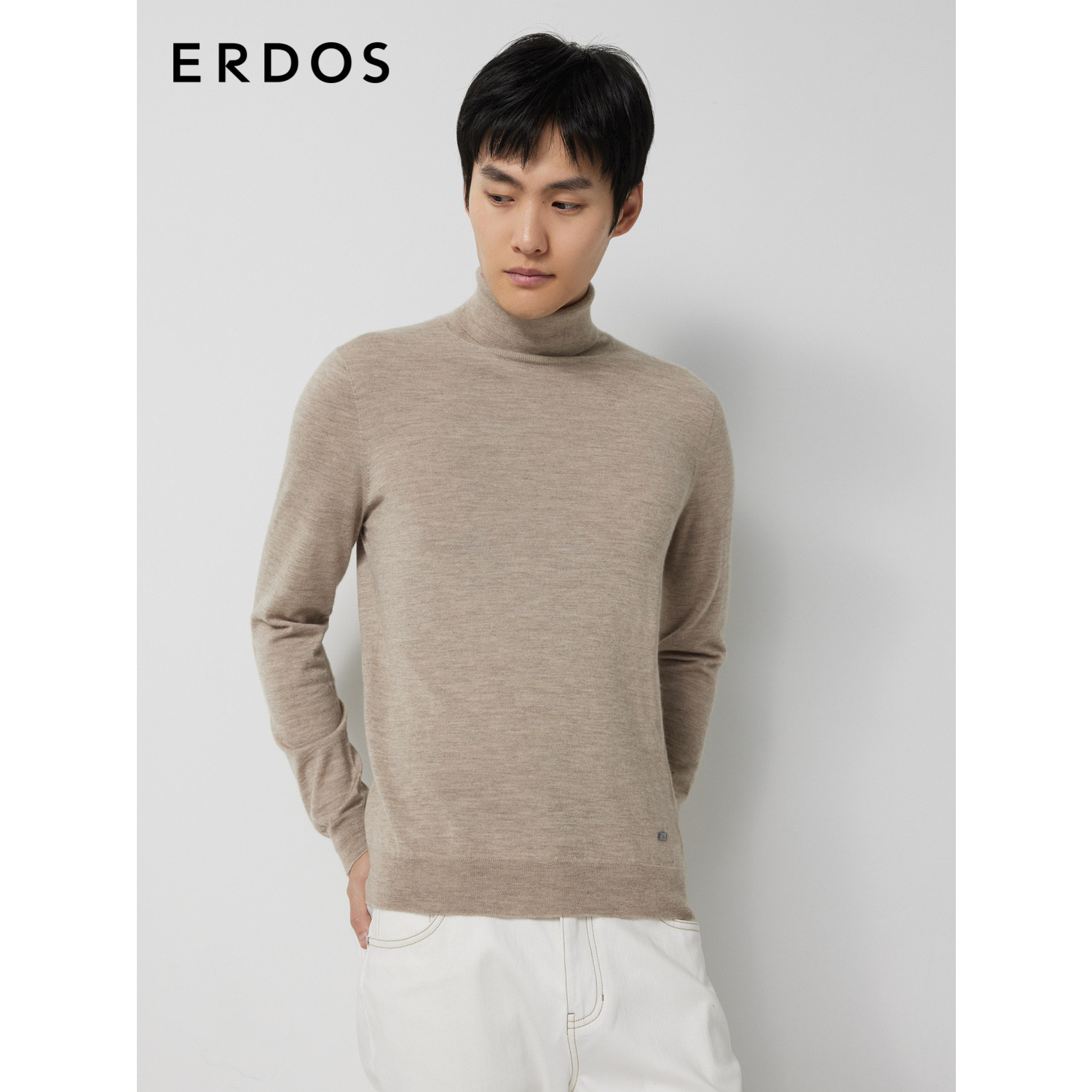 ERDOS 男装羊绒衫秋冬精纺高领套衫薄款纯色修身有弹力多色可选,淘宝优惠券,粉丝福利购,淘宝优惠卷