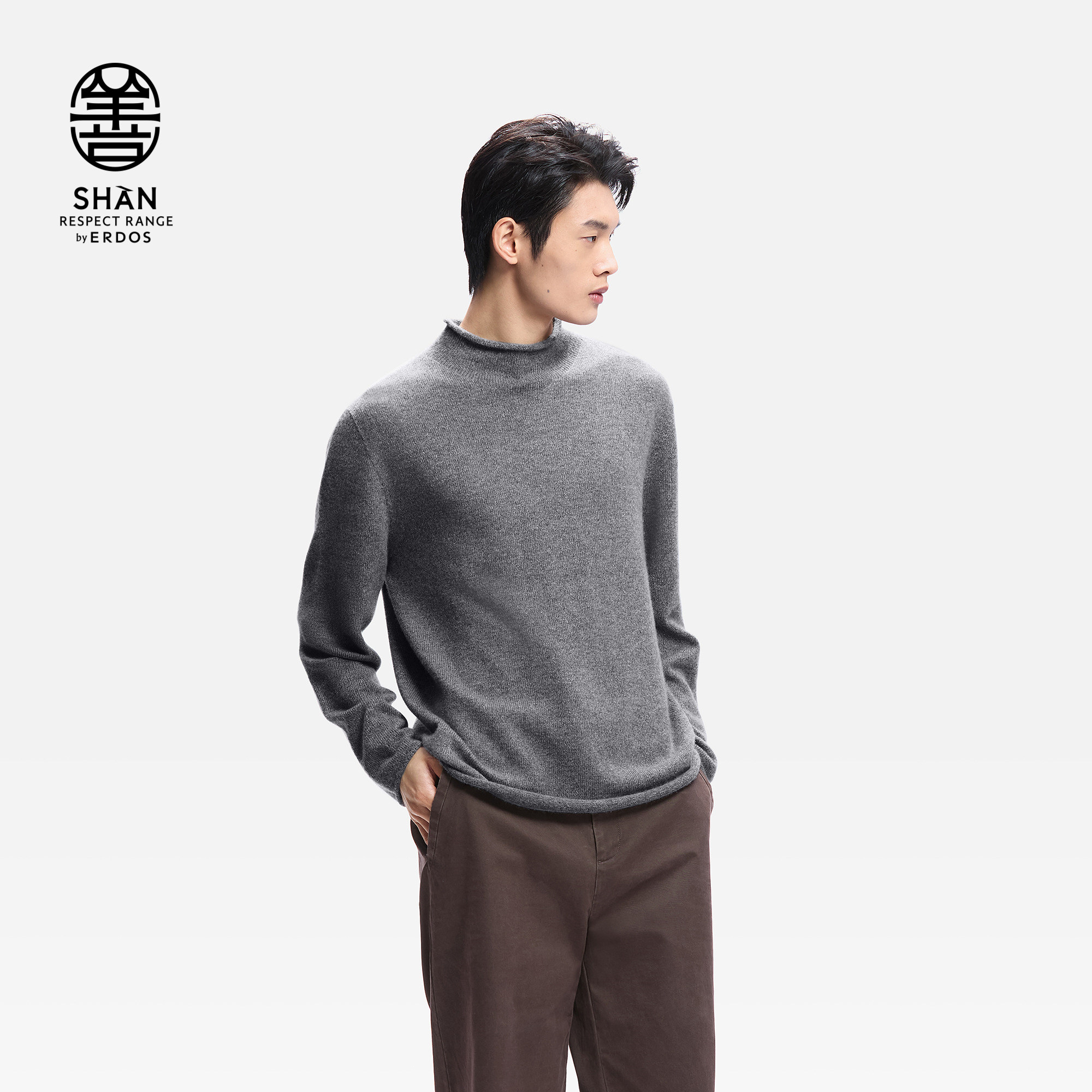 ERDOS 男装半高领羊绒衫26年早春新品全成型工艺休闲百搭针织衫,淘宝优惠券,粉丝福利购,淘宝优惠卷