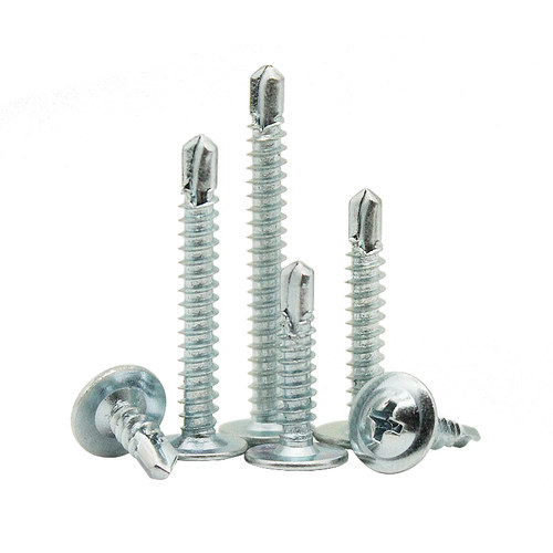 镀锌十字大扁头华司带垫钻尾螺丝自攻自钻燕尾螺丝钉圆头螺钉M4.2 - 图3