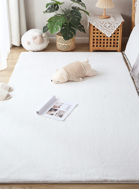 地毯纯色冬天加厚主卧床边垫客厅地垫短绒全铺床前床下脚垫可机洗
