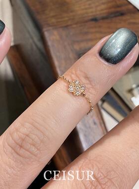 爆闪可抽拉戒指女款轻奢高级感