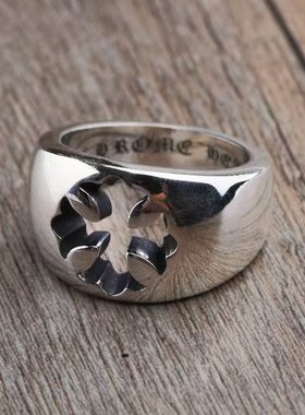 cortis马丁同款十字架镂空戒指女嘻哈复古指环小众设计素圈食指戒