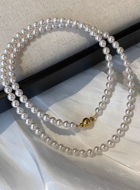 法式仿珍珠项链女款颈链毛衣链