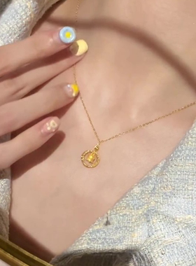 新中式铃兰花吊坠项链女款超闪