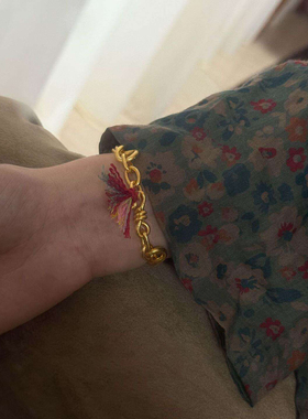 金色麻花手链女2026新款轻奢小众