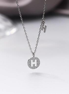 925银H字母项链2023年新款爆款女ins简约气质轻奢小众锁骨链高级