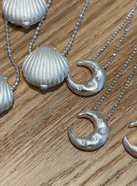 月亮星星吊坠项链女小众设计感