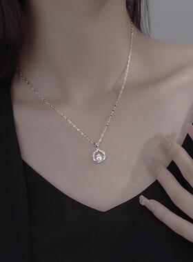 925纯银莫比乌斯锆石项链女生2023新款爆款锁骨链高级感轻奢小众