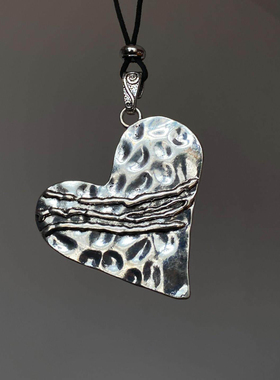 肌理感爱心项链女复古时尚高级感