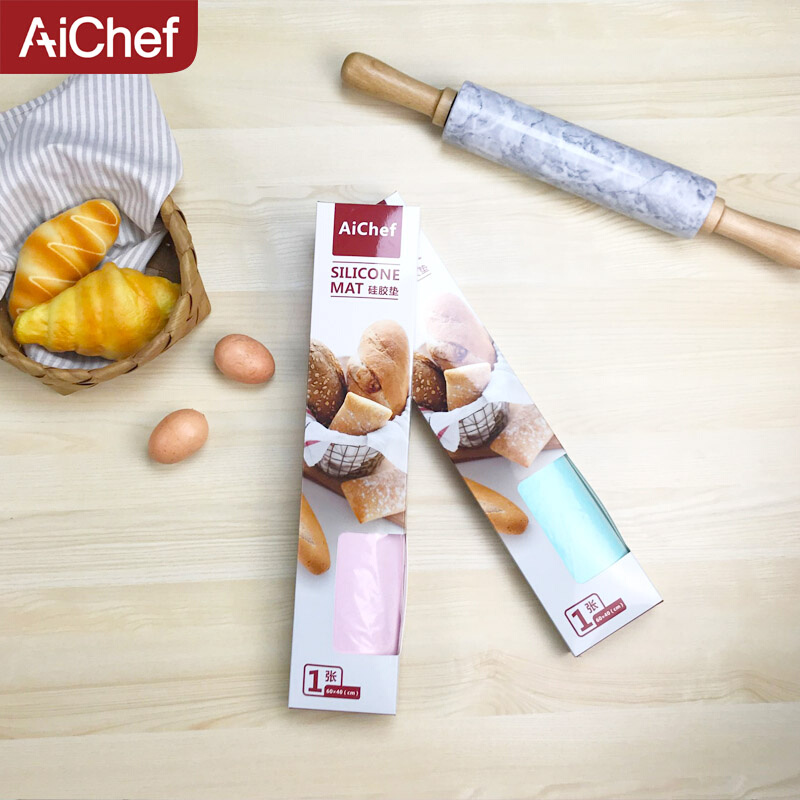 AiChef 烘焙食品用硅胶垫 防滑揉面垫 不粘和面垫 烘焙垫60x40cm - 图2