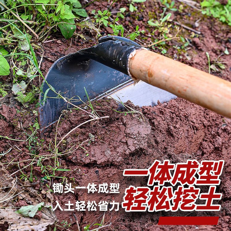 手工锻打锄头除草神器工具种菜家锄草农具用挖地多功能锰钢铲铲草-图2