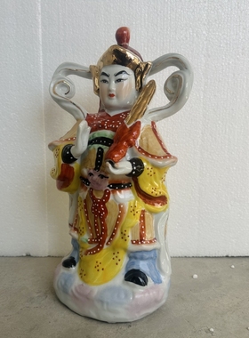 陶瓷五彩韦陀关帝神像护法武财神菩萨家居保平安佛像摆件