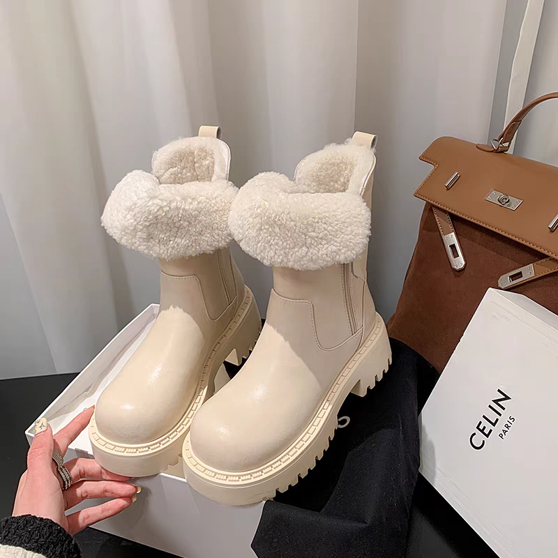 品牌雪地靴女2025款冬季厚底中筒皮毛一体白色加厚雪地棉鞋女,淘宝优惠券,粉丝福利购,淘宝优惠卷