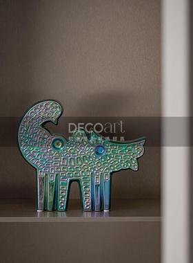 邸高家居 软装样板间书房书柜蓝色收纳盒 乔迁布置新家装饰品摆件