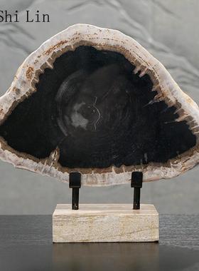 木化石原石轻奢摆件简约现代客厅摆饰工艺品北欧家居装饰品in摆设