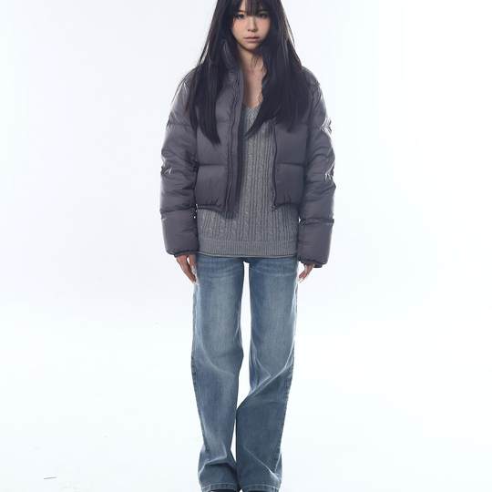 Veryrareme slub low-rise straight-leg jeans