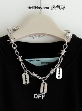 朋克嘻哈荆棘芒刺金属项链