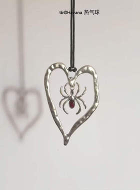 朋克嘻哈大号爱心蜘蛛项链