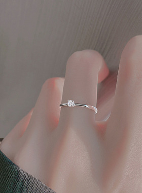 中国黄金珍尚银纯银戒指女款单戒圣诞礼物送闺蜜