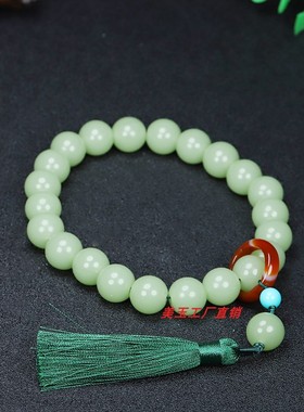 和田玉晴水色十八子手持念珠