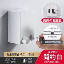 (Invisible Telescopic Clothesline) Indoor free-to-punch clothes-horse sun-dryer Balcony Toilet Systolic steel