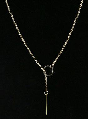 circle short necklace minimalist collarbone chain neck chai