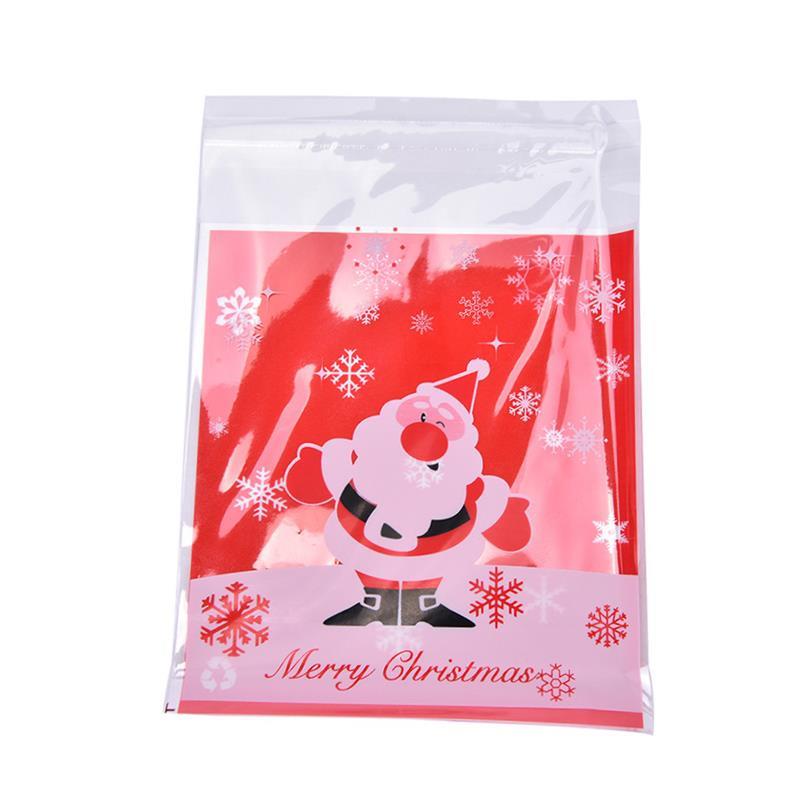 100pcs=1 Bag self-adhesive Candy Bags 4 Types Christmas Sant - 图3