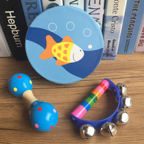 Olff percussion instrument Handbell Drum baby Young children Handbeat drummer drummer drummer shrug instrument early to teach toy