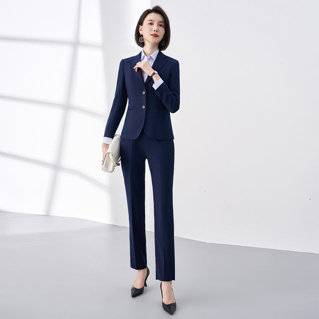 Luo Meng spring and autumn suit women's business formal wear commuting interview work working women's suit trousers two-piece set