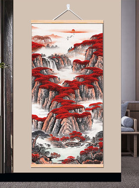 流水生财客厅装饰风景挂画