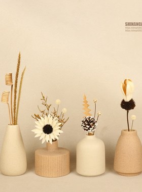 摆件客厅家居饰品新家高档橱柜电视柜角柜书架展示架桌面干花花瓶