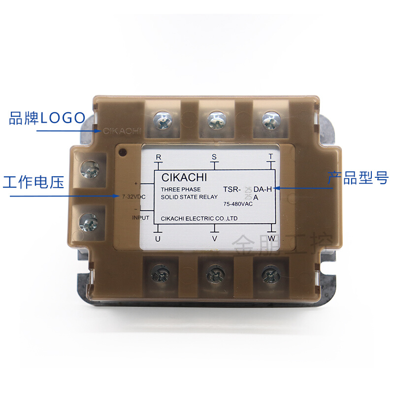 原装台湾嘉阳CIKACHI三相固态继电器TSR-25DA-H直流控交流25DA-图0