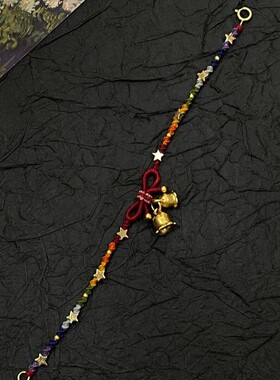 新中式彩色铃兰花编绳手链女ving