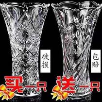 (two sets) special glass vase transparent water raising rich and expensive bamboo vase living room home flower arrangement bottle hem