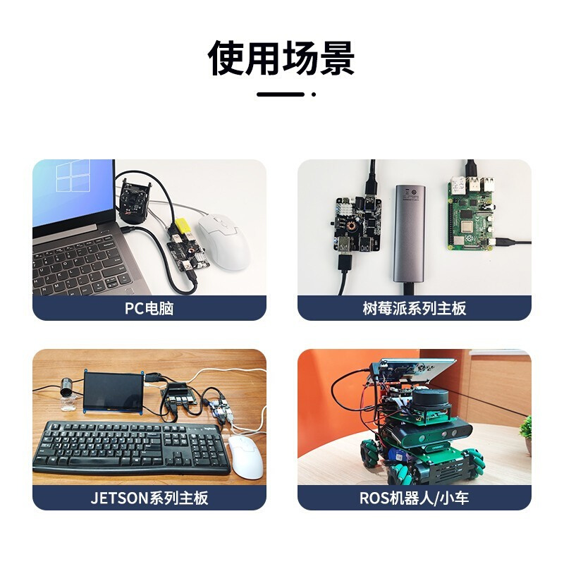 树莓派/Jetson Nano USB3.0 HUB扩展板 ROS小车机器人分线器模块 - 图0