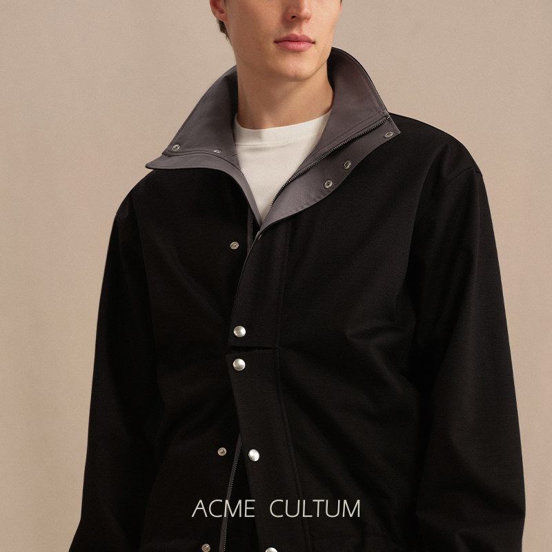 Acme cultum美利奴羊毛易打理立领短款弹力运动夹克男针织外套 - 图0