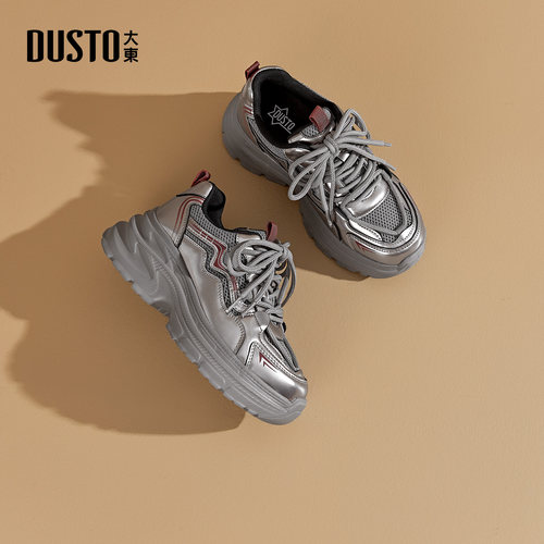 大东老爹鞋女2025新款秋季女鞋透气厚底休闲鞋增高运动登山鞋子女 - 图0