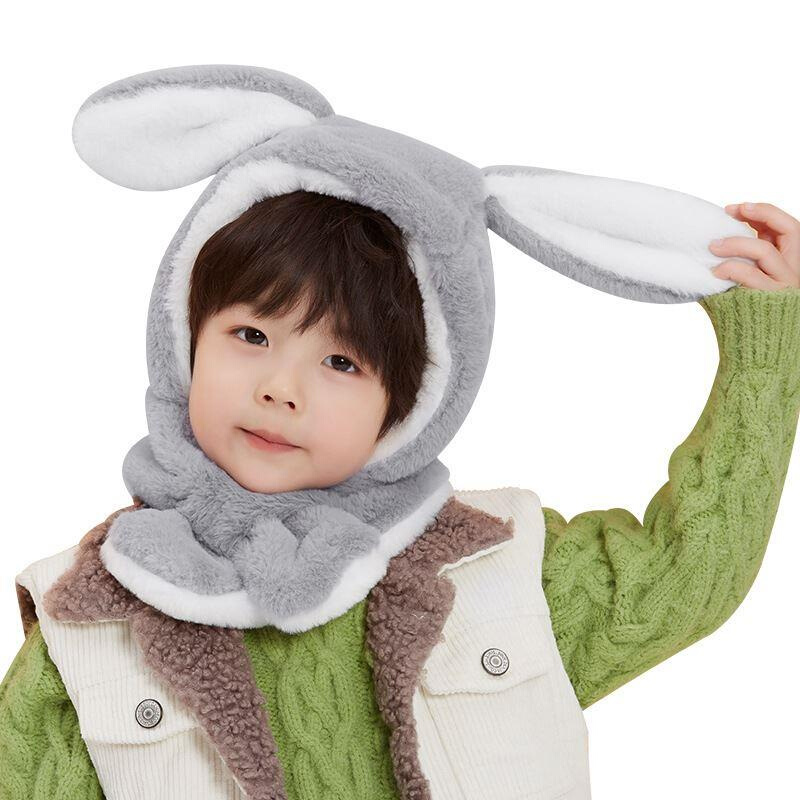 宝宝帽子秋冬季儿童围巾一体加绒婴儿女童男孩可爱超萌护耳幼儿帽
