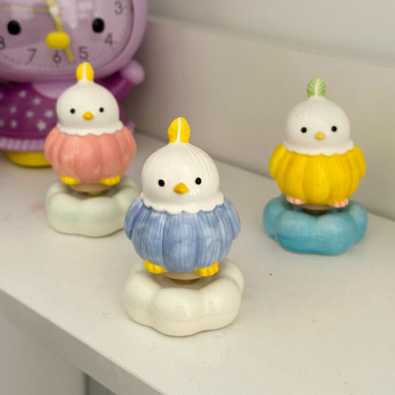 景德镇网红文创转转陶瓷蒜鸟桌面小摆件手工手捏可爱卡通小饰品,淘宝优惠券,粉丝福利购,淘宝优惠卷