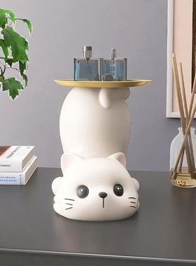 治愈系猫咪摆件入户玄关钥匙收纳家居装饰品客厅桌面乔欣新居礼品